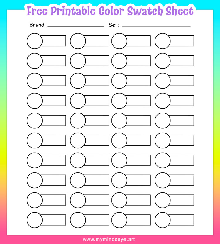 Colored Pencil Coloring Chart - Free Coloring Page