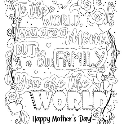 Happy Mother's Day Coloring Page (C0037)