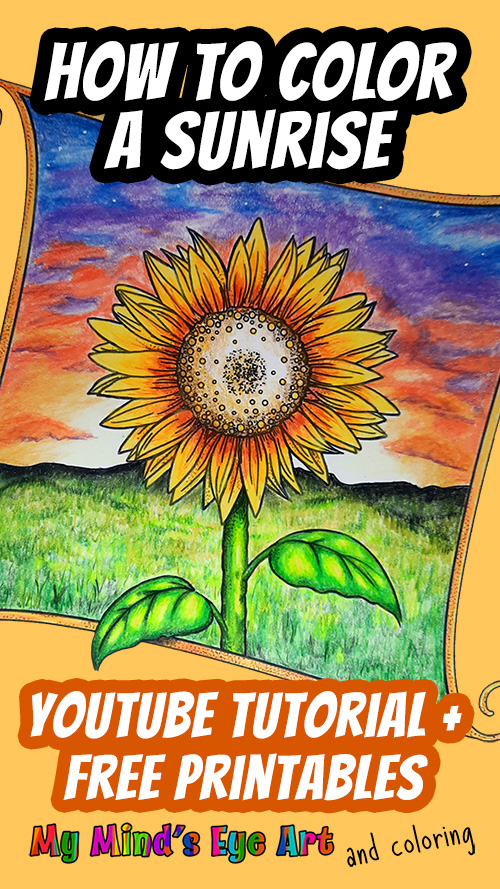 How to Color a Sunrise - Tutorial by My Mind's Eye Art and Coloring