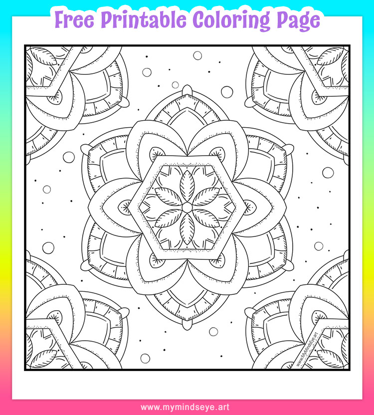 Mandala coloring page by My Mind's Eye Art