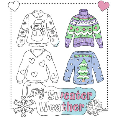 Link image for the Sweater Weather coloring page