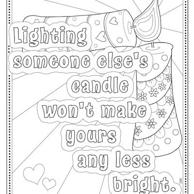 Inspirational quote coloring page