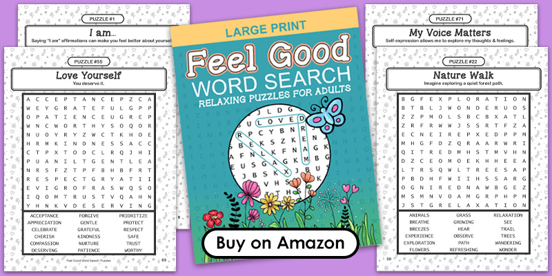 Image of Feel Good Word Search puzzle book.