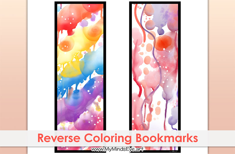 Image of reverse coloring page bookmarks