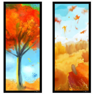 Autumn Imagination Reverse Coloring Page Bookmarks