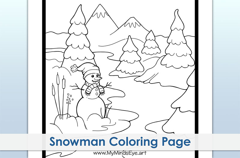 Image of a Snowman coloring page