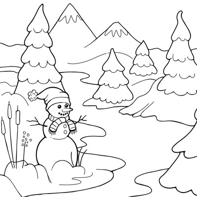 Snowman coloring page