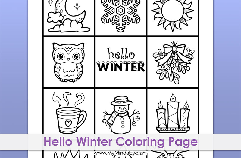 Image of a Hello Winter Coloring page